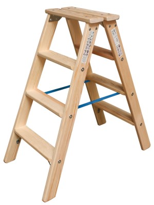 Holz-Bockleiter mit Stufen