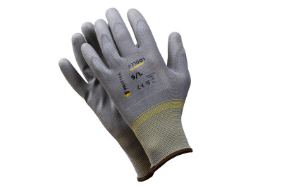 PRATTEX Feinstrickhandschuhe mit PU-Beschichtung grau