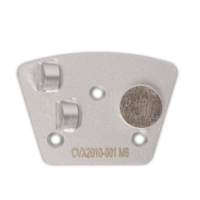 covex PKD-Schleifplatte Silber mit M6 Gewinde, 2 PKD, 1 St&uuml;tzsegment, Laufrichtung rechts
